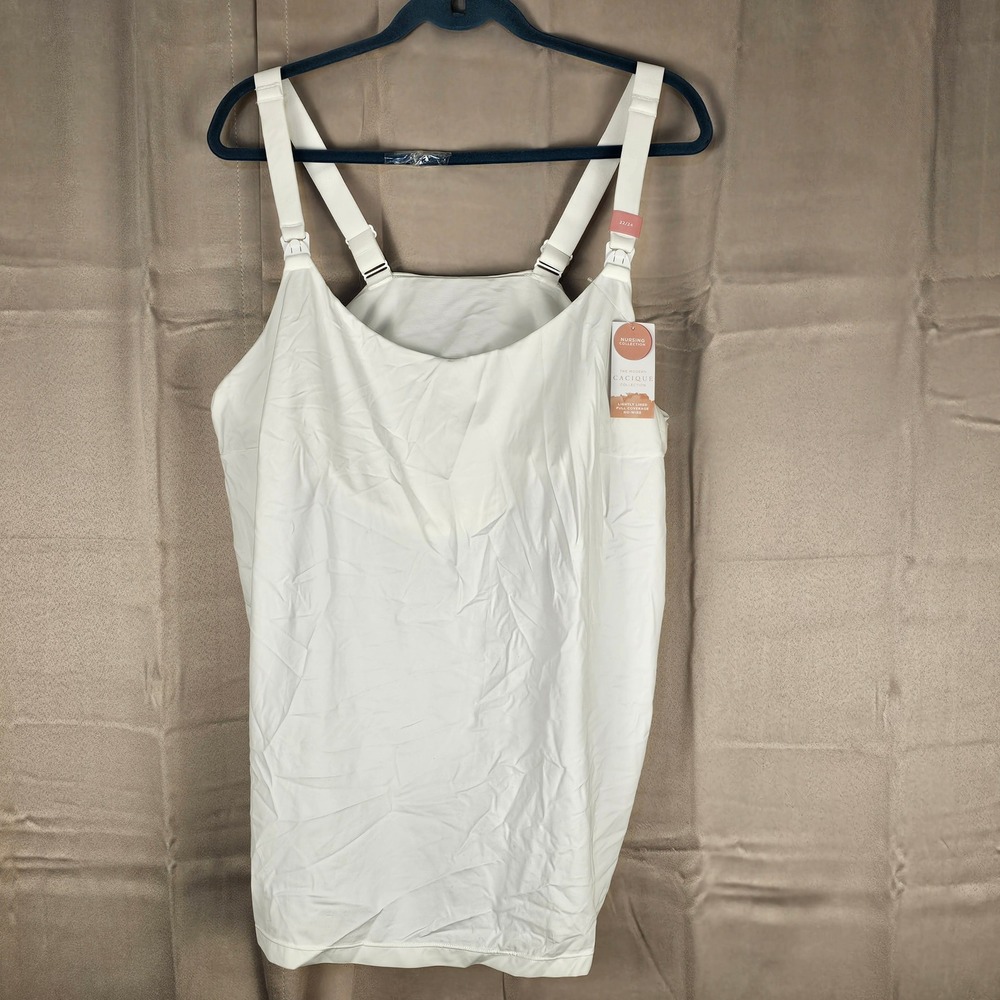 NWT Cacique White Lightly Lined Full Coverage No Wire Nursing Tank‎ Top 22/24